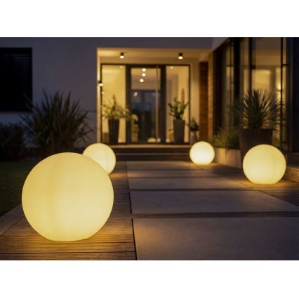 Venkovní lampa STONO 1xE27/20W/230V pr. 50 cm IP65 bílá