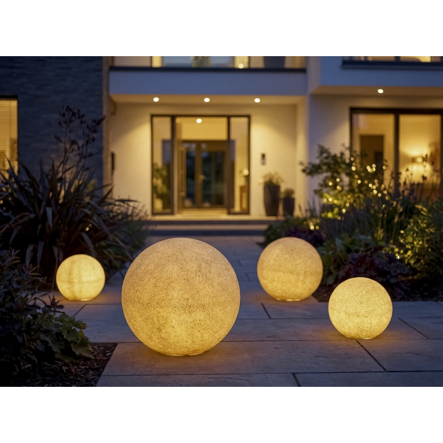 Venkovní lampa STONO 1xE27/15W/230V pr. 20 cm IP65 béžová