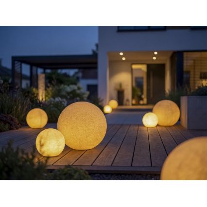 Venkovní lampa STONO 1xE27/20W/230V pr. 30 cm IP65 béžová