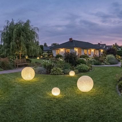 Venkovní lampa STONO 1xE27/20W/230V pr. 30 cm IP65 béžová