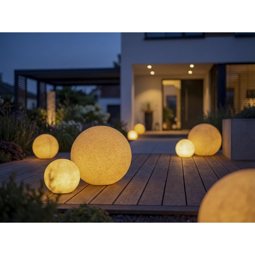 Venkovní lampa STONO 1xE27/20W/230V pr. 40 cm IP65 béžová