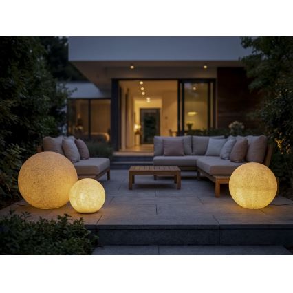 Venkovní lampa STONO 1xE27/20W/230V pr. 40 cm IP65 béžová