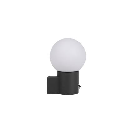 Venkovní nástěnná lampa se senzorem pohybu a soumraku STONO 1xE27/15W/230V IP65 antracit