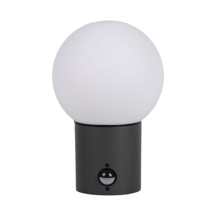 Venkovní nástěnná lampa se senzorem pohybu a soumraku STONO 1xE27/15W/230V IP65 antracit
