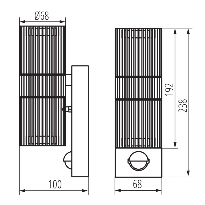 Venkovní nástěnné bodové svítidlo se senzorem pohybu a soumraku RADILO 2xGU10/11W/230V IP44 černá