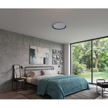 LED Stmívatelné stropní svítidlo LIXAN LED/47W/230V 3000-6500K pr. 38,6 cm bílá/černá + dálkové ovládání