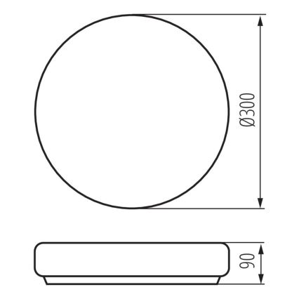 Koupelnové stropní svítidlo PERAZ 1xE27/60W/230V pr. 30 cm IP44