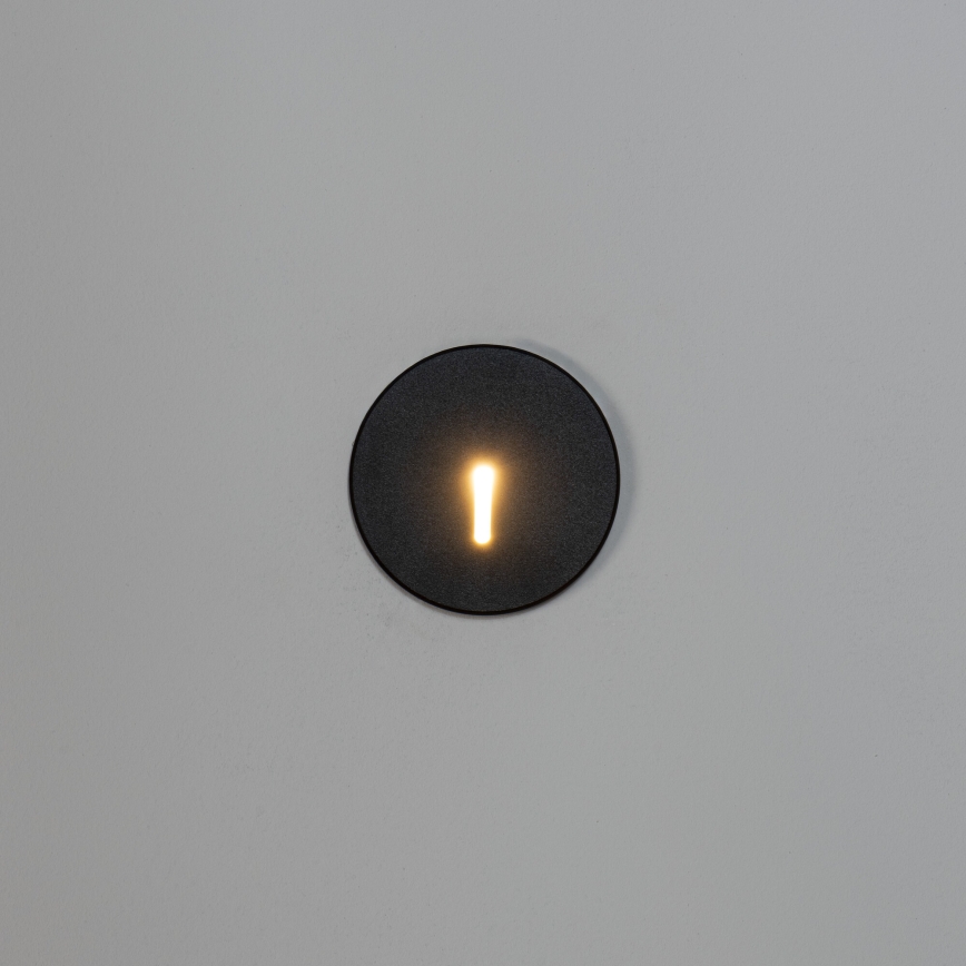 LED Schodišťové svítidlo MAGNIK LED/1,7W/230V 2700/3300/3900/4600/5700K černá kulatý