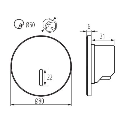 LED Schodišťové svítidlo MAGNIK LED/1,7W/230V 2700/3300/3900/4600/5700K bílá kulatý