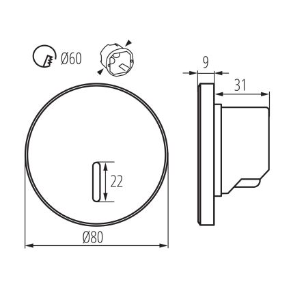 LED Schodišťové svítidlo MAGNIK LED/1,7W/230V 2700/3300/3900/4600/5700K bílá kulatý