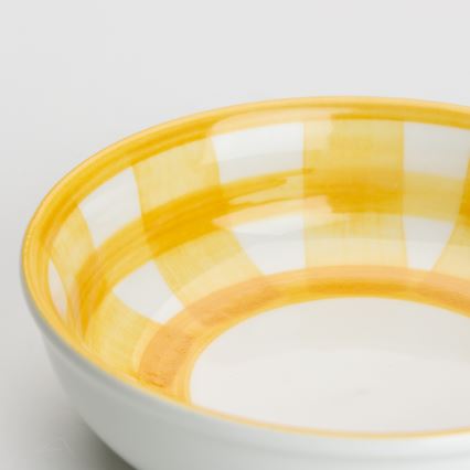 Keramická kompotová miska 13 cm bílá žlutá