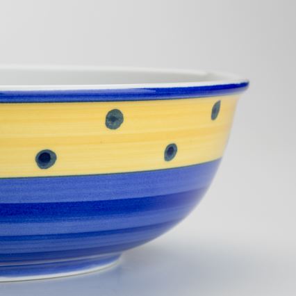 Keramická kompotová miska Lada 23 cm modrá žlutá