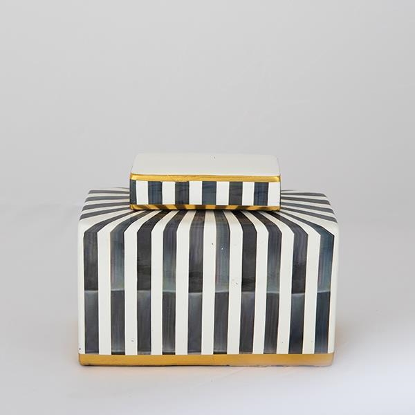 Keramická váza 20,5x16x9 cm modrá/bílá/černá