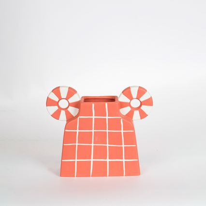 Keramická váza 30,6x22,5 cm oranžová