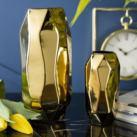 Keramická váza ALICE 25x11 cm zlatá
