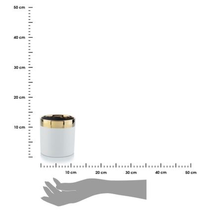 Keramický květináč CINDY 11x11 cm bílá/zlatá