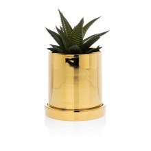 Keramický květináč s miskou HANYA 11x11 cm zlatá