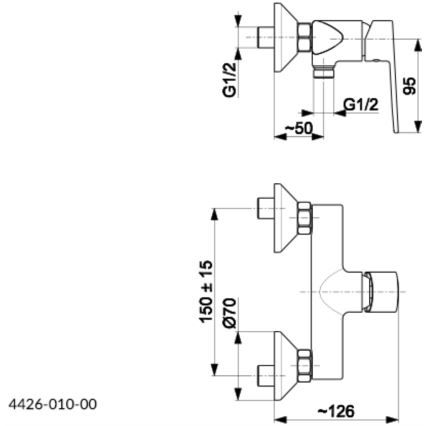 KFA Armatura 4426-010-00 - Sprchová baterie AGAT lesklý chrom