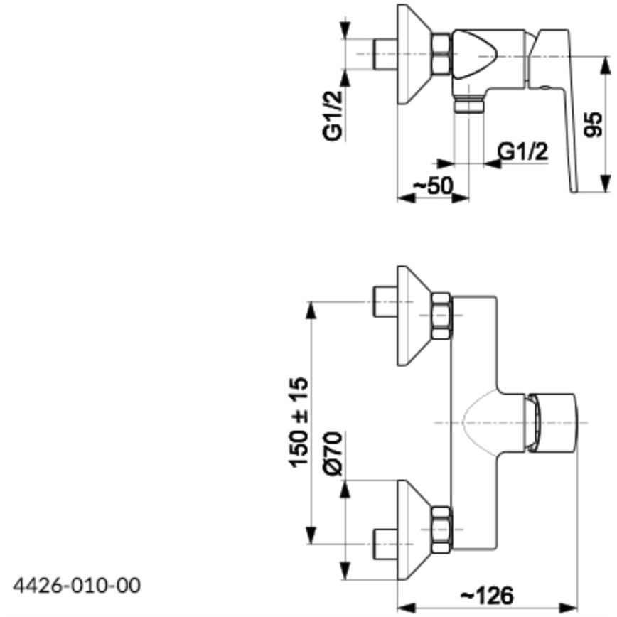 KFA Armatura 4426-010-00 - Sprchová baterie AGAT lesklý chrom