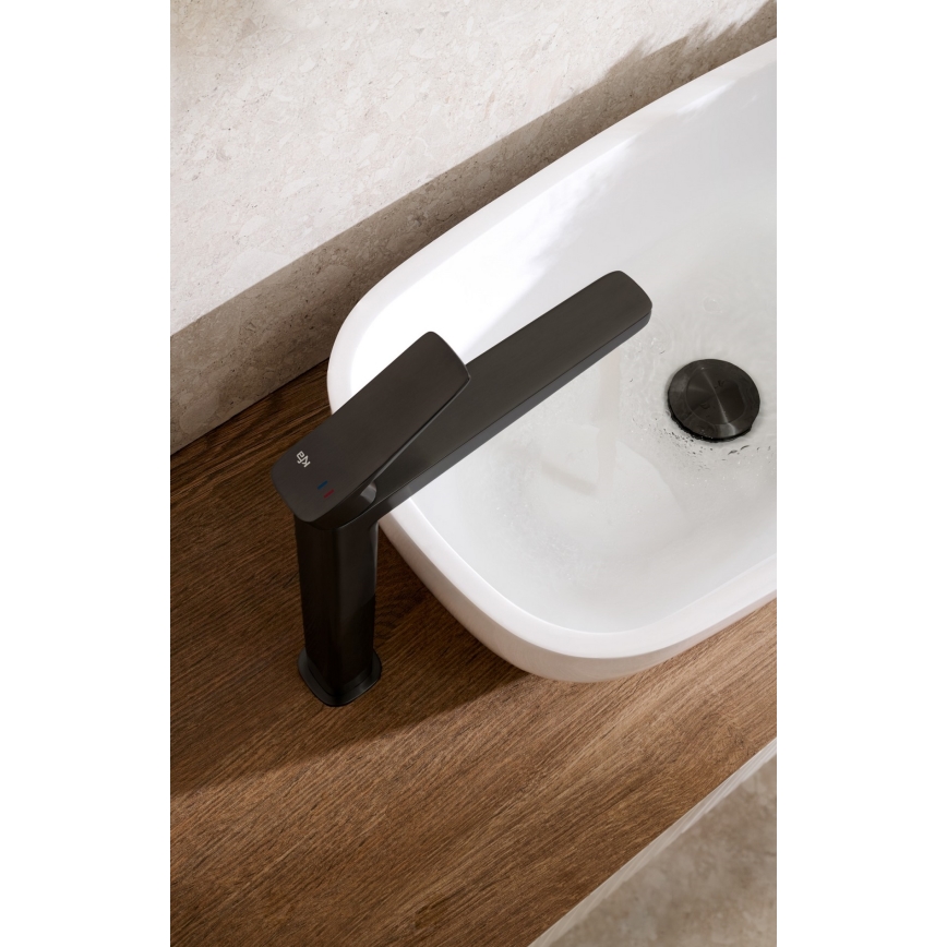 KFA Armatura 4522-825-81 - Umyvadlová baterie + výpusť MALAGA 17 cm černá