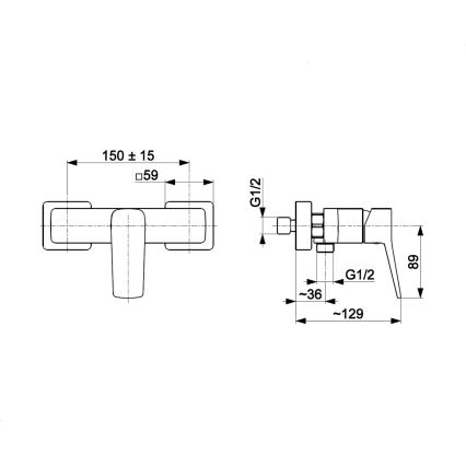 KFA Armatura 4526-010-61 - Sprchová baterie MALAGA metalicky šedá