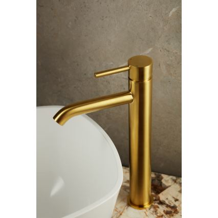 KFA Armatura 5032-612-31 - Umyvadlová baterie + výpusť s přepadem MOZA 33 cm broušená zlatá