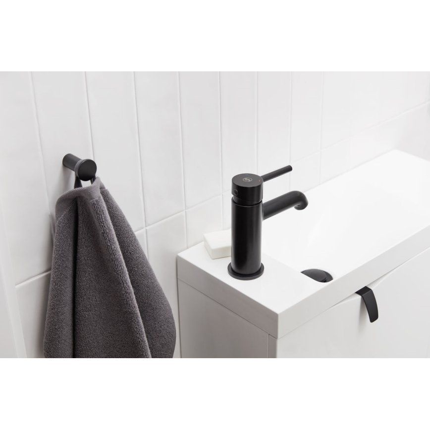 KFA Armatura 5032-815-81 - Umyvadlová baterie + výpusť s přepadem MOZA 15,2 cm matná černá