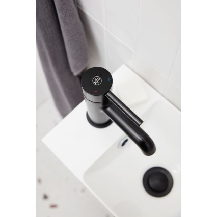 KFA Armatura 5032-815-81 - Umyvadlová baterie + výpusť s přepadem MOZA 15,2 cm matná černá