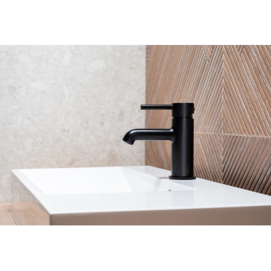 KFA Armatura 5032-815-81 - Umyvadlová baterie + výpusť s přepadem MOZA 15,2 cm matná černá