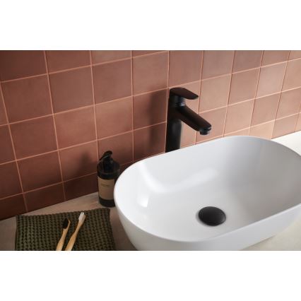 KFA Armatura 5552-712-81 - Umyvadlová baterie + výpusť s přepadem OTAVA 30,2 cm matná černá