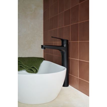 KFA Armatura 5552-712-81 - Umyvadlová baterie + výpusť s přepadem OTAVA 30,2 cm matná černá