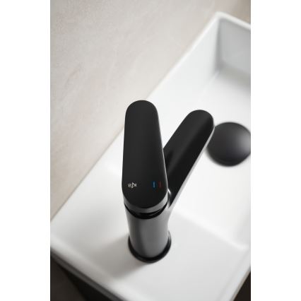 KFA Armatura 5552-815-81 - Umyvadlová baterie + výpusť s přepadem OTAVA 15 cm matná černá