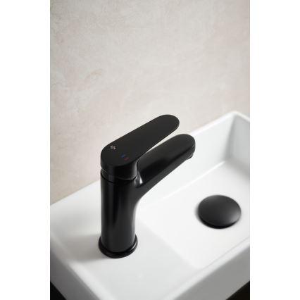 KFA Armatura 5552-815-81 - Umyvadlová baterie + výpusť s přepadem OTAVA 15 cm matná černá
