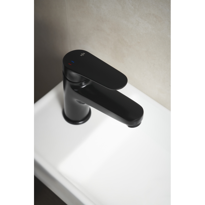 KFA Armatura 5552-815-81 - Umyvadlová baterie + výpusť s přepadem OTAVA 15 cm matná černá