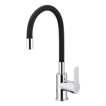 KFA Armatura 6553-915-00 - Dřezová baterie s flexibilním ramínkem RUMBA 40,5 cm černá/lesklý chrom