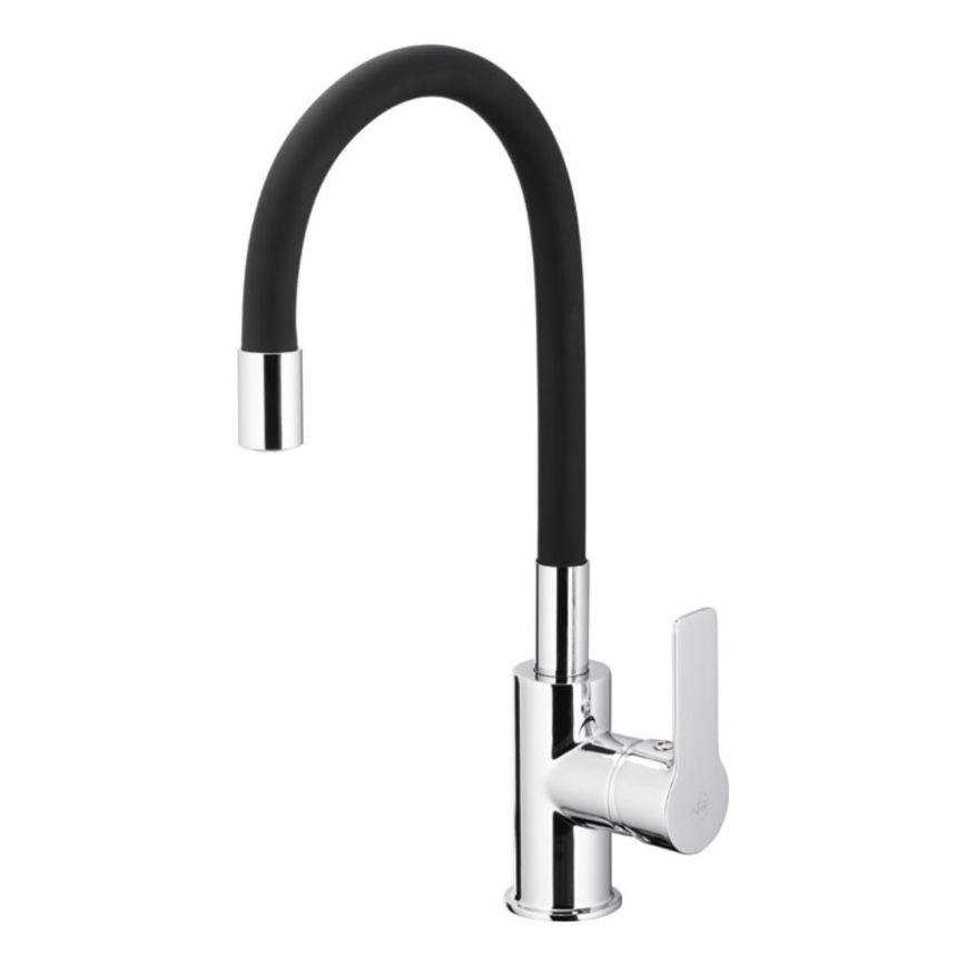 KFA Armatura 6553-915-00 - Dřezová baterie s flexibilním ramínkem RUMBA 40,5 cm černá/lesklý chrom