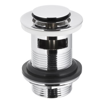 KFA Armatura 660-354-00 - Umyvadlová výpusť s přepadem CLICK-CLACK pr. 6,2 cm lesklý chrom