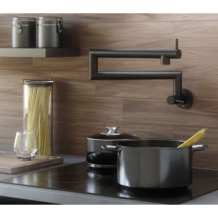 KFA Armatura 6623-030-81 - Kuchyňská baterie s kloubem DUERO POT FILLER nerez/matná černá