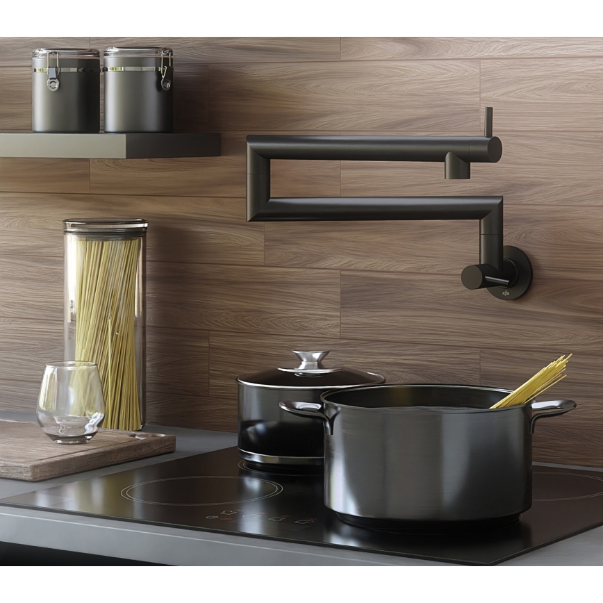 KFA Armatura 6623-030-81 - Kuchyňská baterie s kloubem DUERO POT FILLER nerez/matná černá
