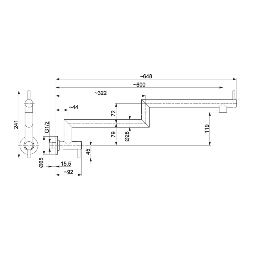 KFA Armatura 6623-030-81 - Kuchyňská baterie s kloubem DUERO POT FILLER nerez/matná černá