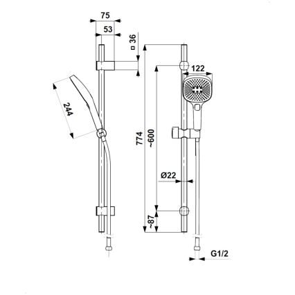 KFA Armatura 841-352-34 - Sprchová sada MALAGA rose gold