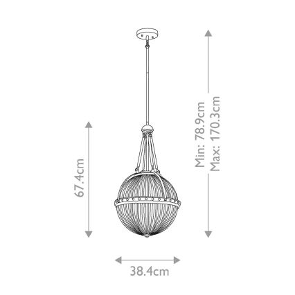 Kichler - Lustr na tyči ASTER 3xE14/60W/230V