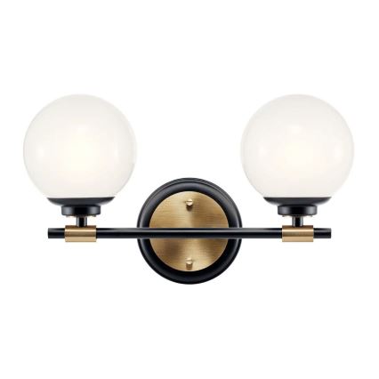 Kichler - LED Koupelnové nástěnné svítidlo BENNO 2xLED/3W/230V černá/zlatá IP44