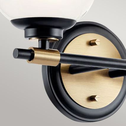Kichler - LED Koupelnové nástěnné svítidlo BENNO 2xLED/3W/230V černá/zlatá IP44