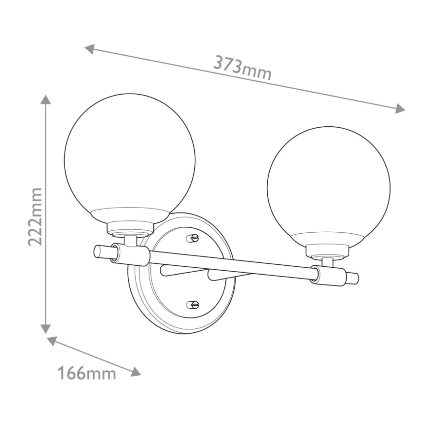 Kichler - LED Koupelnové nástěnné svítidlo BENNO 2xLED/3W/230V černá/zlatá IP44