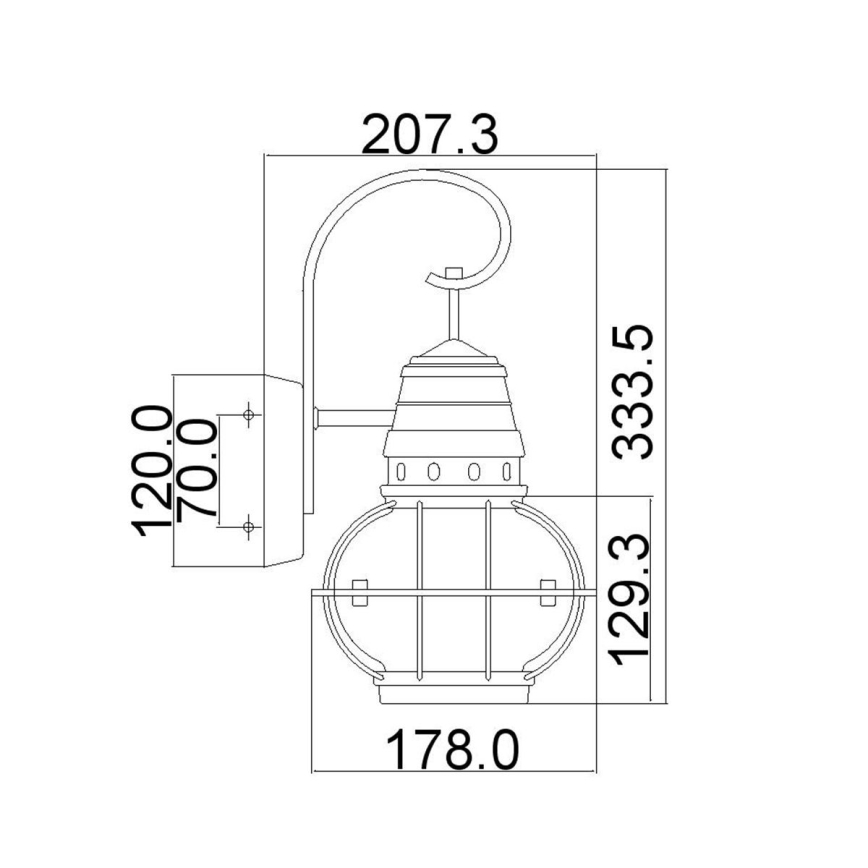 Kichler - Venkovní nástěnné svítidlo BRIDGE POINT 1xE27/60W/230V IP44 bronzová