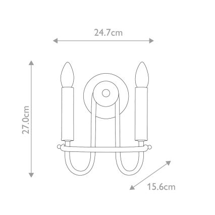 Kichler - Nástěnné svítidlo CAPITOL HILL 2xE14/40W/230V zlatá