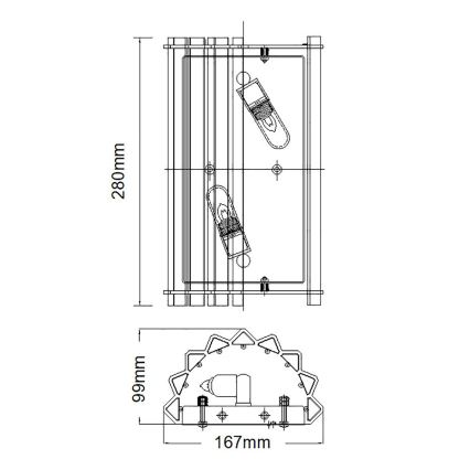 Kichler - LED Koupelnové nástěnné svítidlo CRYSTAL SKYE 2xG9/3W/230V IP44