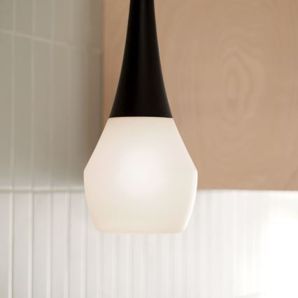 Kichler - Lustr na tyči DEELA 1xE27/60W/230V pr. 17,8 cm černá
