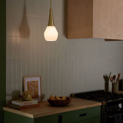 Kichler - Lustr na tyči DEELA 1xE27/60W/230V pr. 17,8 cm mosaz